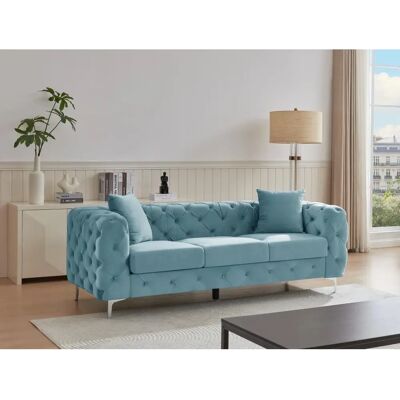 Vente-unique Canapé Velours Edwina 3 Places - Canapé - Publicité Vente-unique Canapé Velours Edwina 3 Places - Canapé - Publicité