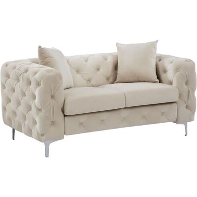 Vente-unique Canapé Chesterfield en Velours Edwina 2 Places - Sofa - Publicité Vente-unique Canapé Chesterfield en Velours Edwina 2 Places - Sofa - Publicité
