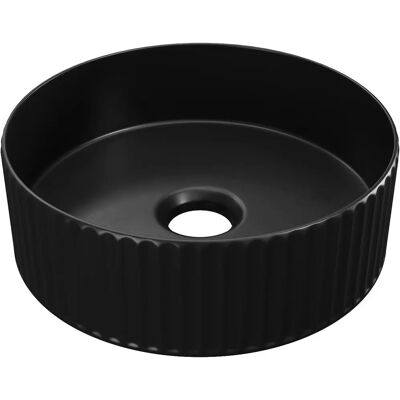 Lavabo en céramique noire Pedara - 36 cm - SHOWER&DESIGN - Publicité Lavabo en céramique noire Pedara - 36 cm - SHOWER&DESIGN - Publicité
