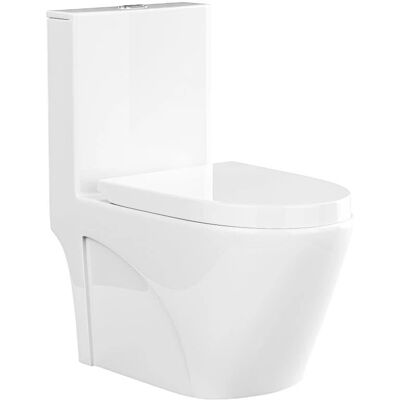 Vente-Unique vaso sanitário de cerâmica branco - Descarga horizontal - NAGILAM Vente-Unique vaso sanitário de cerâmica branco - Descarga horizontal - NAGILAM