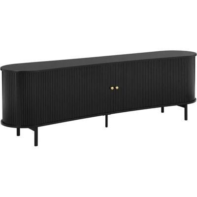 Meuble TV SEVATO - Contemporain MDF - Noir - 180x40x58 cm - Publicité Meuble TV SEVATO - Contemporain MDF - Noir - 180x40x58 cm - Publicité