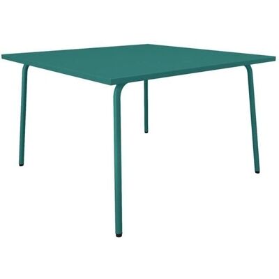 Table de jardin carrée en métal bleu foncé - MIRMANDE 120cm - Publicité Table de jardin carrée en métal bleu foncé - MIRMANDE 120cm - Publicité