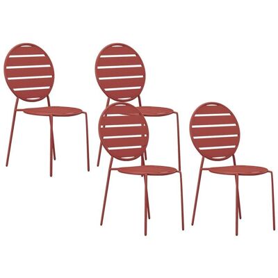 Mylia Montefaro Metal Garden Chairs Set - 4 Stackable Outdoor Chairs Mylia Montefaro Metal Garden Chairs Set - 4 Stackable Outdoor Chairs
