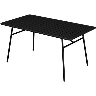 MIRMANDE Metall Gartentisch 160cm - Schwarz - Außen MIRMANDE Metall Gartentisch 160cm - Schwarz - Außen