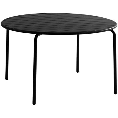 MYLIA Mirmande Runder Gartentisch 110cm - Schwarz - Wetterfester Stahl MYLIA Mirmande Runder Gartentisch 110cm - Schwarz - Wetterfester Stahl