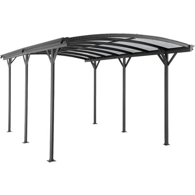 BARESA Carport en aluminium - 15,15 m² - Gris anthracite - Publicité BARESA Carport en aluminium - 15,15 m² - Gris anthracite - Publicité