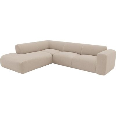 Canapé d'angle beige avec chaise longue - 6 places Canapé d'angle beige avec chaise longue - 6 places