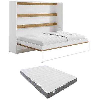 RAPILI Platzsparendes Klappbett mit LED-Regalen RAPILI Platzsparendes Klappbett mit LED-Regalen