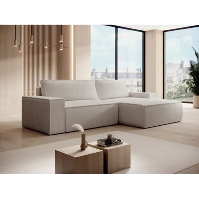 Vente-unique Beiger Samtsofa mit rechter Ecke - Sofa Vente-unique Beiger Samtsofa mit rechter Ecke - Sofa