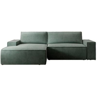 Vente-unique Canapé d'angle velours vert AMELIA - Canapé - Publicité Vente-unique Canapé d'angle velours vert AMELIA - Canapé - Publicité