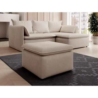 Vente-unique Pouf Velours Beige Teodora - Pouf Vente-unique Pouf Velours Beige Teodora - Pouf