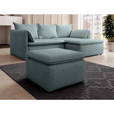 Vente-unique Teodora Blau Samtquadrat Hocker - Möbel Vente-unique Teodora Blau Samtquadrat Hocker - Möbel