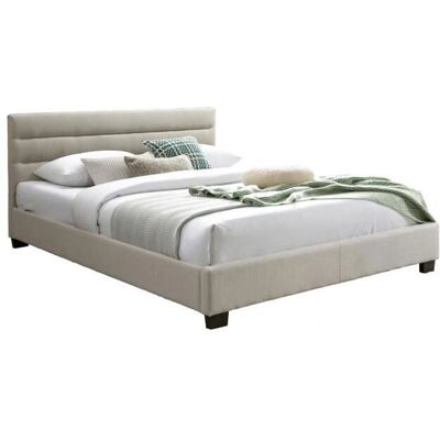 Vente-Unique Bett 160x200 Beige Modern - Bett, Matratze & Base Vente-Unique Bett 160x200 Beige Modern - Bett, Matratze & Base