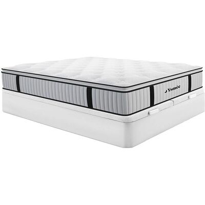 Ensemble de lit blanc American Dream Ysmée avec rangement - Type de lit - Publicité Ensemble de lit blanc American Dream Ysmée avec rangement - Type de lit - Publicité