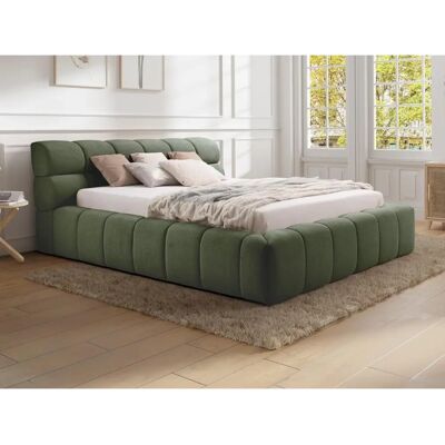 Pascal Morabito - Opvouwbaar Bed 180x200cm - Stof - Groen + Matras - forvik Pascal Morabito - Opvouwbaar Bed 180x200cm - Stof - Groen + Matras - forvik