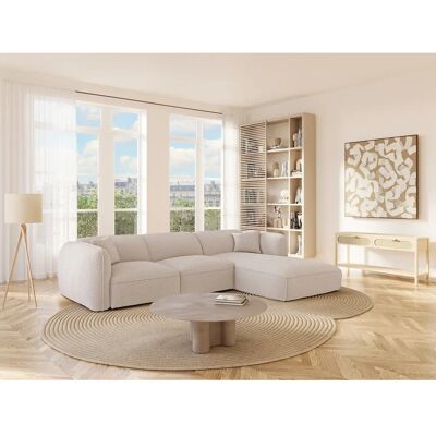 Canapé d'angle beige Maison Céphy - 5 places - Angle droit Canapé d'angle beige Maison Céphy - 5 places - Angle droit