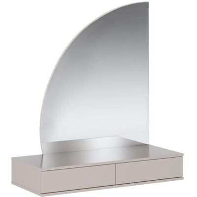 Vente-unique Wandmontierte Kosmetiktisch mit LED-Spiegel - 2 Schubladen - Beige Vente-unique Wandmontierte Kosmetiktisch mit LED-Spiegel - 2 Schubladen - Beige