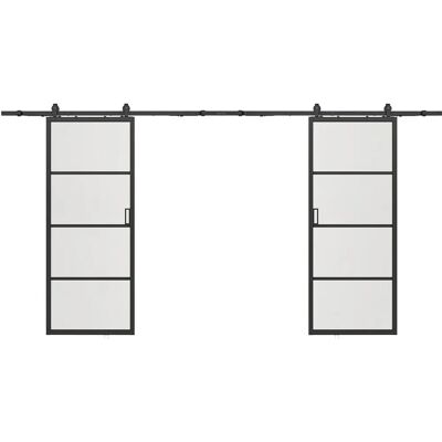 SINCA II - Aluminium - Verre trempé noir - Porte coulissante - Publicité SINCA II - Aluminium - Verre trempé noir - Porte coulissante - Publicité