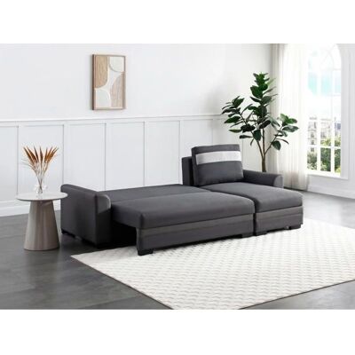 Vente-unique Giany II Reversibles Ecksofa - 4 Sitze, Polyester, Anthrazit Vente-unique Giany II Reversibles Ecksofa - 4 Sitze, Polyester, Anthrazit