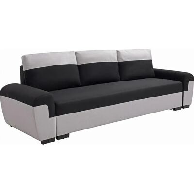 Canapé convertible Vente-unique GABY II - 3 places, noir & gris - Publicité Canapé convertible Vente-unique GABY II - 3 places, noir & gris - Publicité