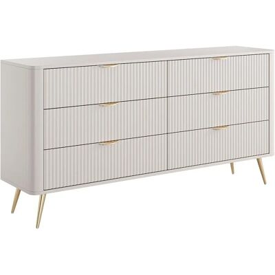 Pascal Morabito Elonaria Beigegold Kommode - 6 Schubladen Pascal Morabito Elonaria Beigegold Kommode - 6 Schubladen