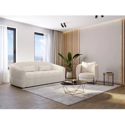 Vente-unique Sofá cama de 3 plazas beige - Cambio fácil Vente-unique Sofá cama de 3 plazas beige - Cambio fácil