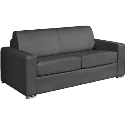 Vente-Unique Calito Canapé-Lit en Cuir Gris 3 Places - Publicité Vente-Unique Calito Canapé-Lit en Cuir Gris 3 Places - Publicité