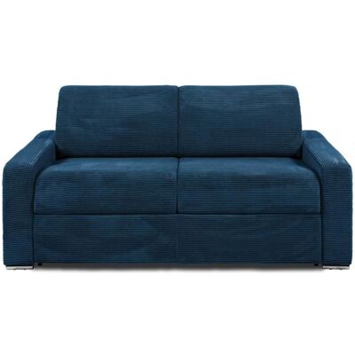 Vente-unique Canapé convertible velours bleu 3 places - 140 cm - Matelas 18 cm - Publicité Vente-unique Canapé convertible velours bleu 3 places - 140 cm - Matelas 18 cm - Publicité