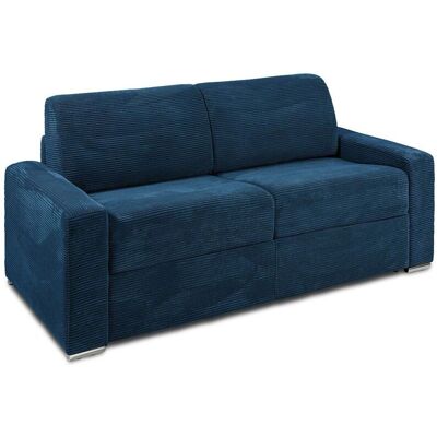 Canapé-Lit Velours Bleu Vente-unique - 3 Places, Ouverture Rapide, 140cm - Publicité Canapé-Lit Velours Bleu Vente-unique - 3 Places, Ouverture Rapide, 140cm - Publicité