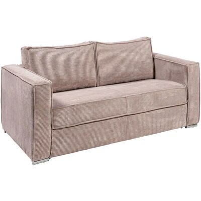 VENTE-UNIQUE Rosa Samtsofa mit Bettfunktion - 3-Sitzer - 140cm VENTE-UNIQUE Rosa Samtsofa mit Bettfunktion - 3-Sitzer - 140cm