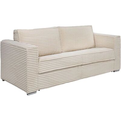 Canapé-Lit Loreto Beige en Velours 4 Places - Convertible Sofa - Publicité Canapé-Lit Loreto Beige en Velours 4 Places - Convertible Sofa - Publicité
