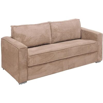 Canapé convertible en velours Loreto 4 places - Matelas 18 cm - Publicité Canapé convertible en velours Loreto 4 places - Matelas 18 cm - Publicité
