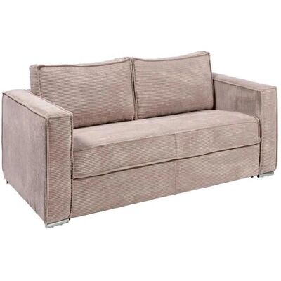 Canapé-Lit Loreto Rose Velours 3 Places - Convertible Sofa - Publicité Canapé-Lit Loreto Rose Velours 3 Places - Convertible Sofa - Publicité
