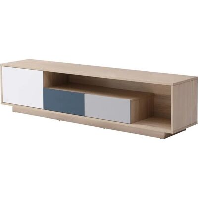 Meuble TV Vente-unique - Multicolore - 2 tiroirs, 1 compartiment - 180cm - Publicité Meuble TV Vente-unique - Multicolore - 2 tiroirs, 1 compartiment - 180cm - Publicité