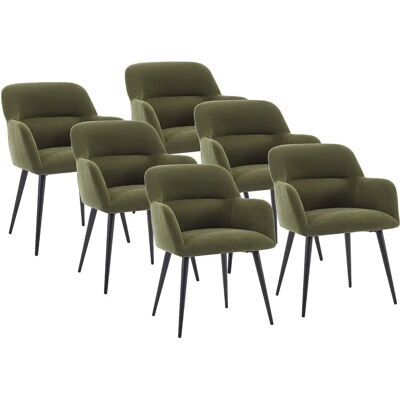 Ensemble de 6 chaises velours vert avec accoudoirs - Mobilier d'intérieur - Publicité Ensemble de 6 chaises velours vert avec accoudoirs - Mobilier d'intérieur - Publicité