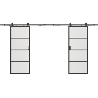 Vente-unique Doppelte Aluminium-Schiebetür - Innenbereich Vente-unique Doppelte Aluminium-Schiebetür - Innenbereich