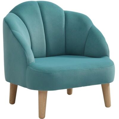Fauteuil enfant Cobaca Shell - Velours Bleu - Publicité Fauteuil enfant Cobaca Shell - Velours Bleu - Publicité