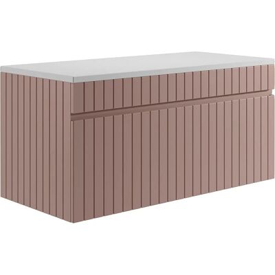 Vente-unique Pink Striped Wall-Mounted Bathroom Cabinet - 100cm Vente-unique Pink Striped Wall-Mounted Bathroom Cabinet - 100cm