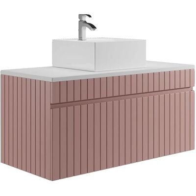 Mueble de baño suspendido rosa de Vente-unique - 100 cm - SATARA Mueble de baño suspendido rosa de Vente-unique - 100 cm - SATARA