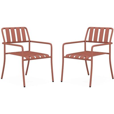 Mylia Birmos Stapelbare Gartensessel - Metall, Terrakotta Mylia Birmos Stapelbare Gartensessel - Metall, Terrakotta