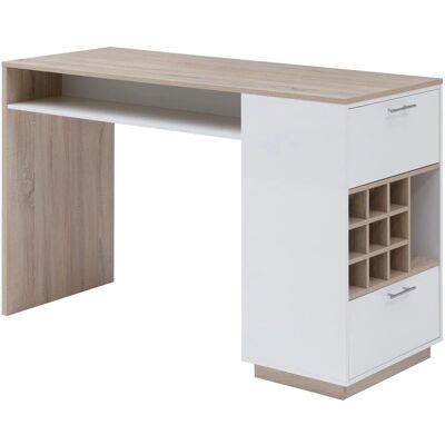 Vente-unique Armoire de bar Anoski - Blanc, Naturel, MDF & Mélamine - Rangement Intérieur - Publicité Vente-unique Armoire de bar Anoski - Blanc, Naturel, MDF & Mélamine - Rangement Intérieur - Publicité