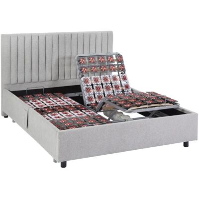 DREAMEA Lit électrique réglable NALU - 2x70x190cm - Gris - Supporte 350kg - Publicité DREAMEA Lit électrique réglable NALU - 2x70x190cm - Gris - Supporte 350kg - Publicité