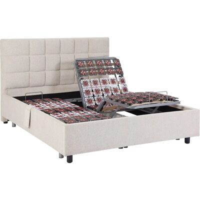 DREAMEA Cadre de lit électrique réglable 2x70x190 Beige - Publicité DREAMEA Cadre de lit électrique réglable 2x70x190 Beige - Publicité