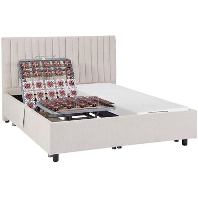 DREAMEA Elektrisches Bett - Verstellbares Lattenrost & Memory-Schaum-Matratze - Beige DREAMEA Elektrisches Bett - Verstellbares Lattenrost & Memory-Schaum-Matratze - Beige