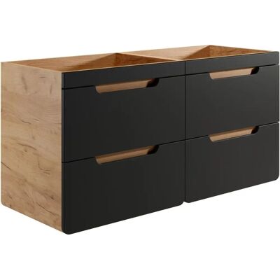 Vente-unique Aruba Wall-mounted Bathroom Cabinet - Natural & Anthracite - 120cm Vente-unique Aruba Wall-mounted Bathroom Cabinet - Natural & Anthracite - 120cm