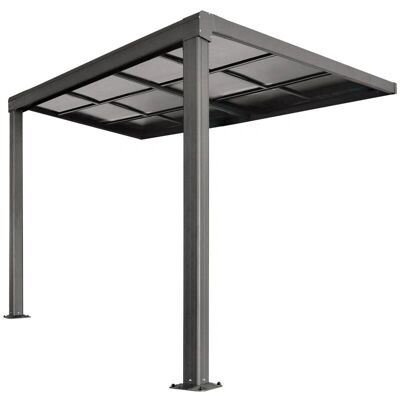 IZEDA Aluminium-Pergola mit Schiebedach - 9 m² - Anthrazit IZEDA Aluminium-Pergola mit Schiebedach - 9 m² - Anthrazit