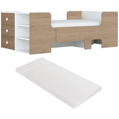 Vente-unique Natur & Weiß Bett - Betten Vente-unique Natur & Weiß Bett - Betten