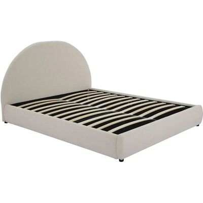 Vente-unique - Canapé abatible de 140 x 190 cm - Crème - Tissu bouclé - Canapé-lit Vente-unique - Canapé abatible de 140 x 190 cm - Crème - Tissu bouclé - Canapé-lit