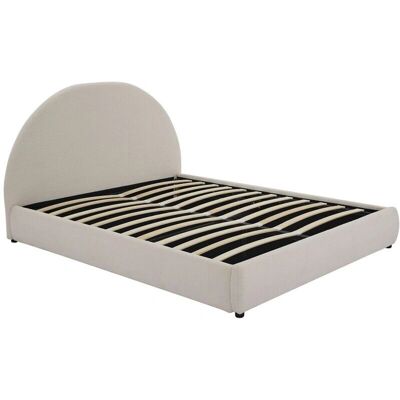 LIRIMO - 180x200 cm - Crema - Tela rizada - Storage bed LIRIMO - 180x200 cm - Crema - Tela rizada - Storage bed