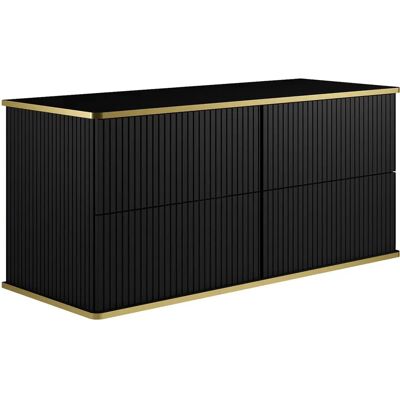 Vente-unique KELIZA Wall-Mounted Striated Black Bathroom Cabinet - 120cm Vente-unique KELIZA Wall-Mounted Striated Black Bathroom Cabinet - 120cm
